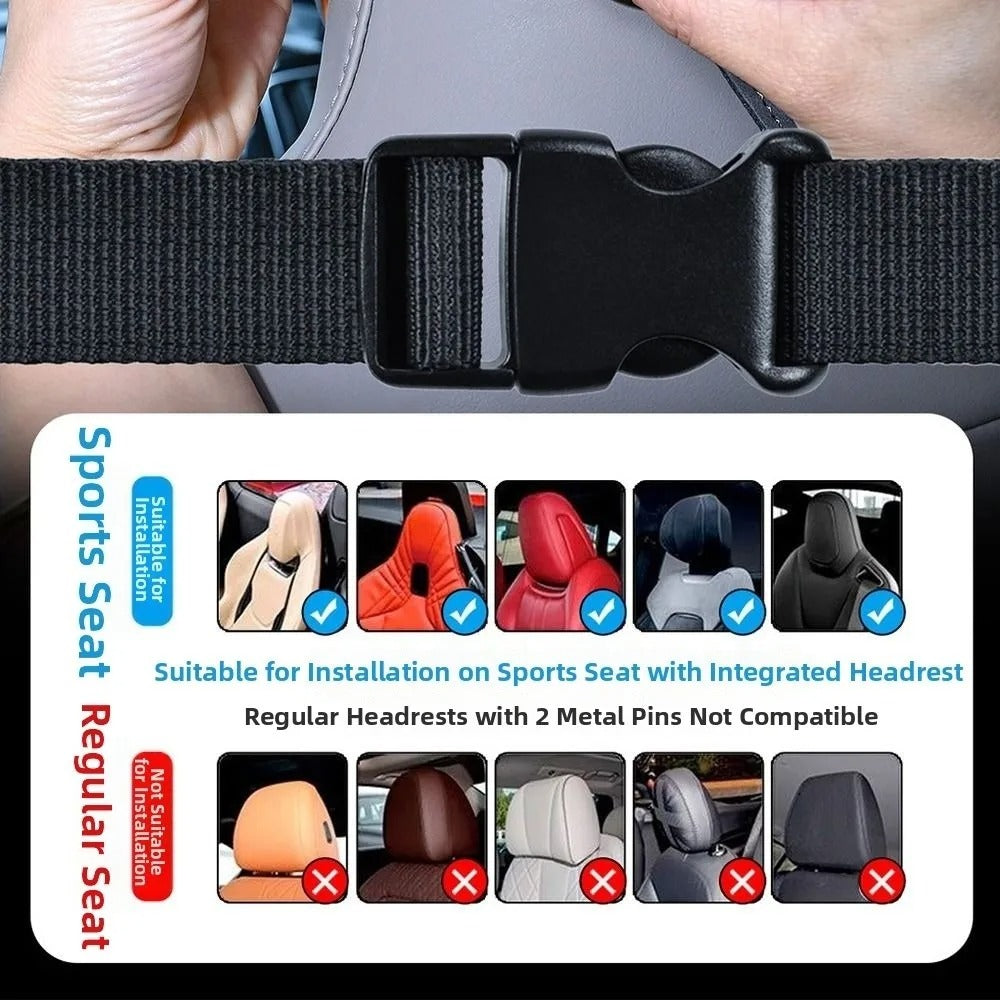 Heavy-Duty Car Headrest Double Hook – Multi-Purpose Seat Back Organizer & Bag Hanger - Delicate Leather