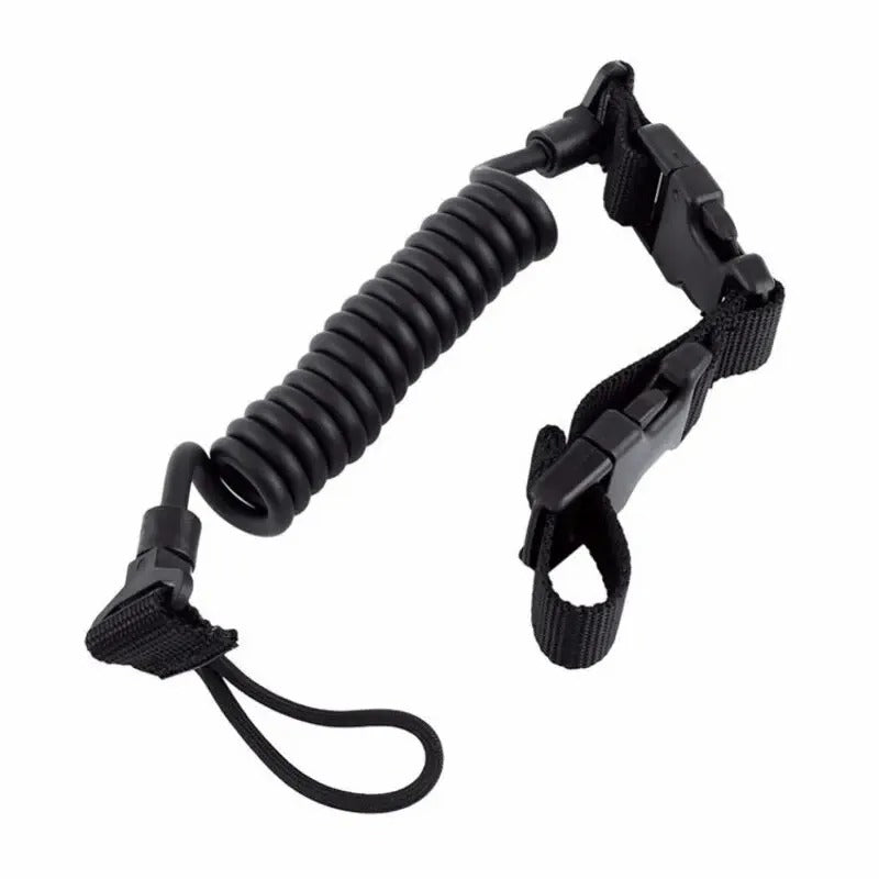 Tactical Anti-Lost Elastic Lanyard Rope - Spring Safety Strap Rope for Key Ring Chain Flashlight Hunting Accessories