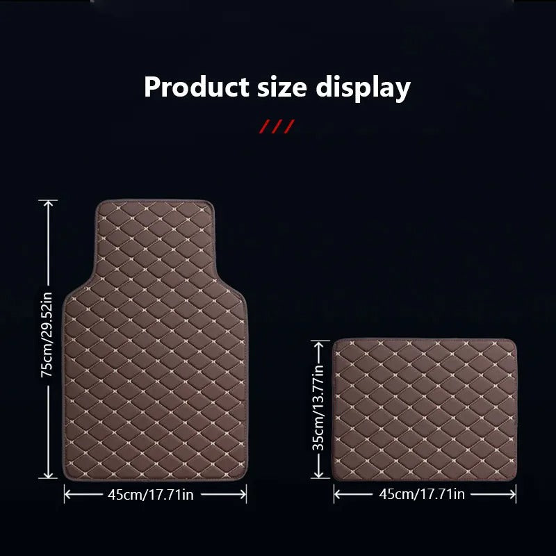 Universal PU Leather Car Floor Mats – Waterproof All-Weather 4-Piece Floor Mat Set for 5-Seat Vehicles - Delicate Leather