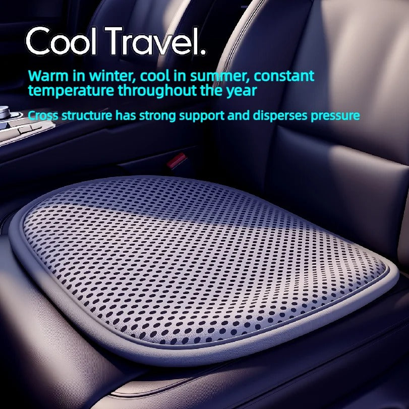 Breathable Memory Foam Car Seat Cushion – Universal All-Season Honeycomb Seat Pad - Delicate Leather  