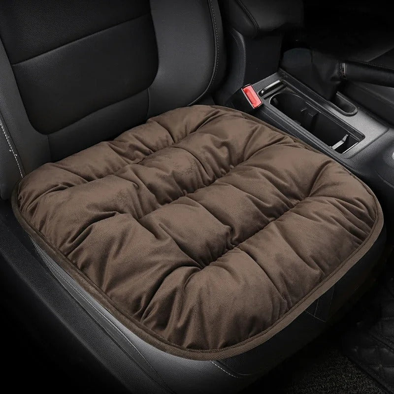 Fluffy Winter Car Seat Cushion – Warm Soft Memory Foam Seat Pad for Car, Office & Home - Delicate Leather