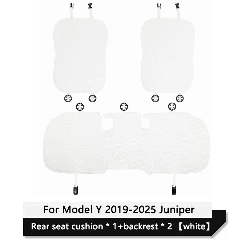 Ice Silk Car Seat Cushion Cover – Breathable Full Seat Protector Set - Delicate Leather  
