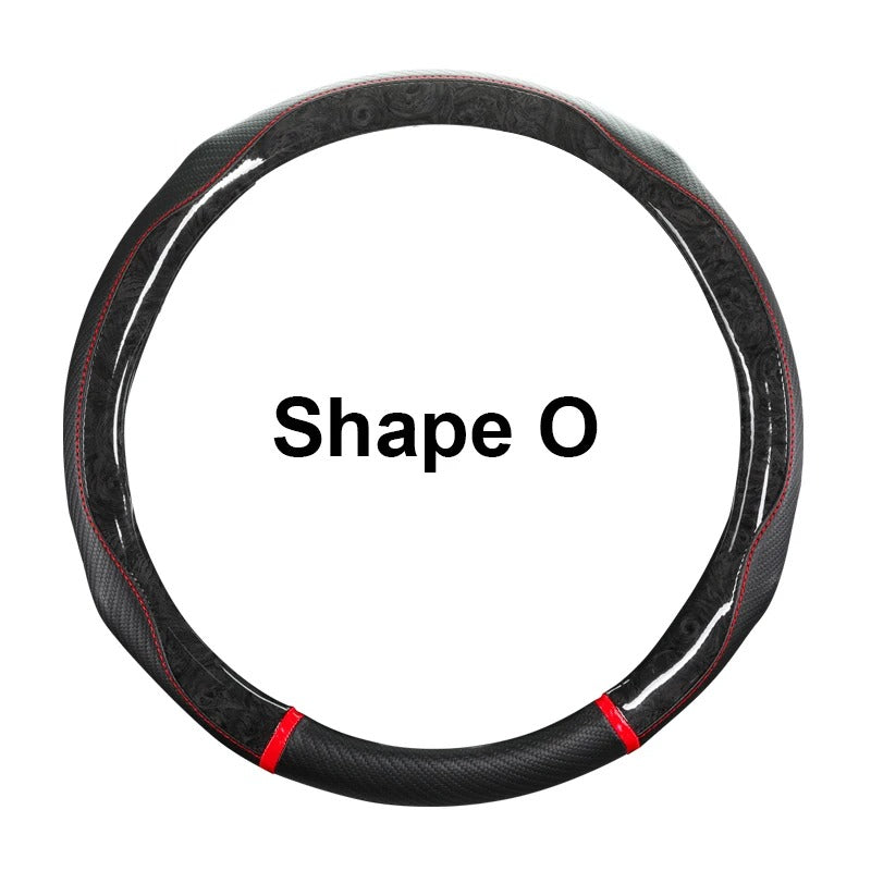 Universal 38CM Steering Wheel Cover – Anti-Slip PU Leather with Leopard Print Design - Delicate Leather  