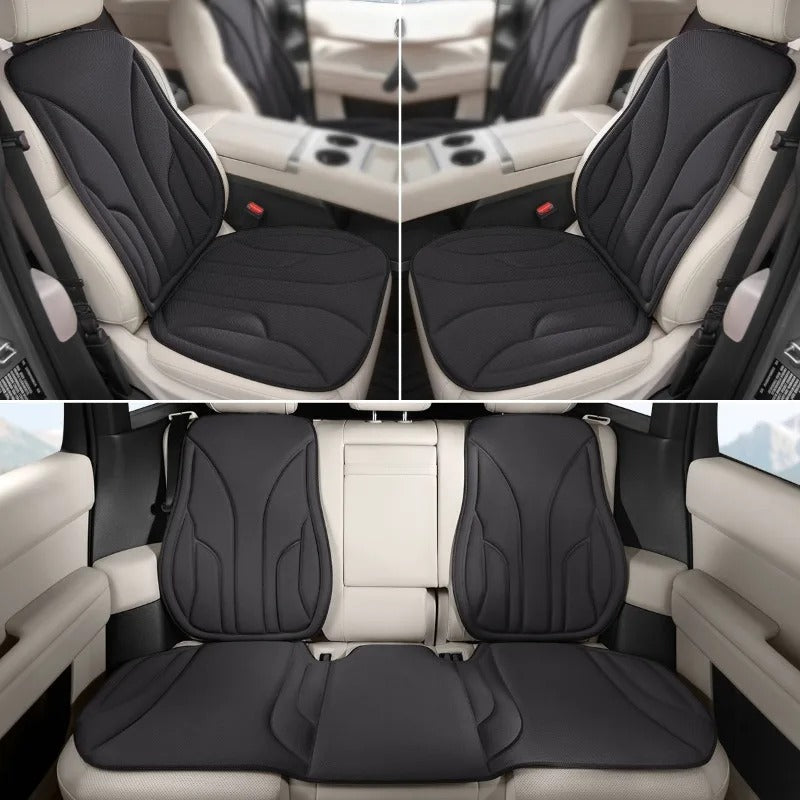 Algae Fiber Car Seat Cover Full Set – Universal Breathable Non-Slip Seat Cushion Set - Delicate Leather  