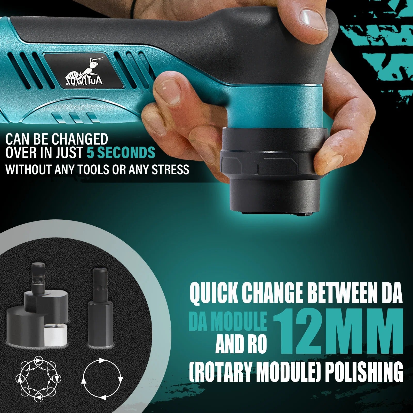 12V Cordless Electric Car Polisher – Dual Action Detailing Tool with 6 Speed Settings