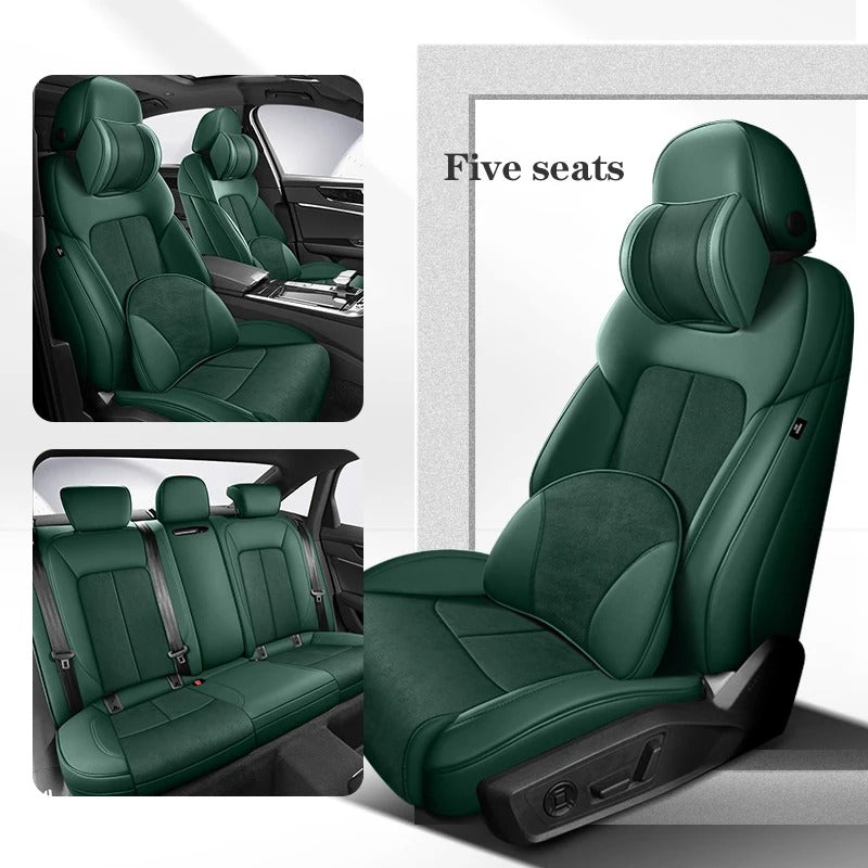 Custom Car Seat Cover Car Accessories Leather+Suede - Delicate Leather  