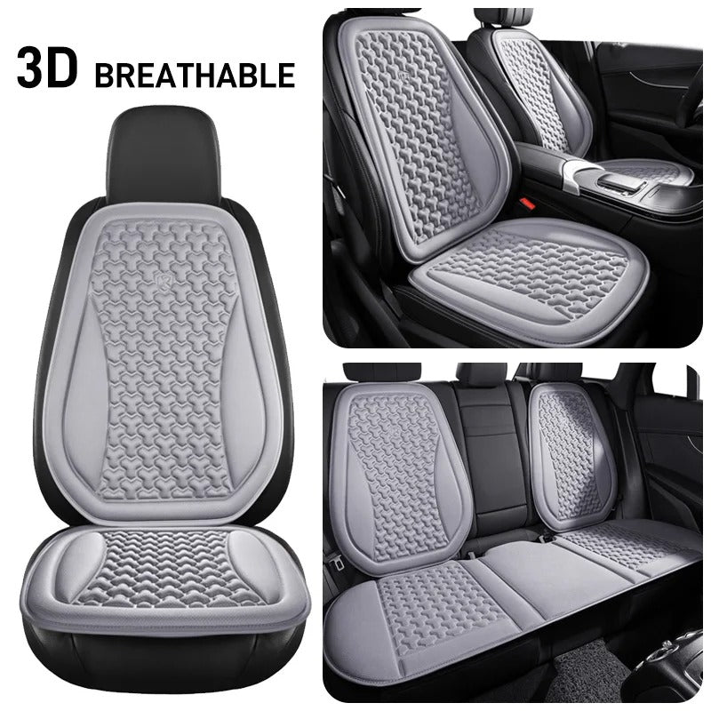 Universal 3D Breathable Car Seat Cover Set – Sweatproof Seat Protectors for Front & Rear Seats - Delicate Leather