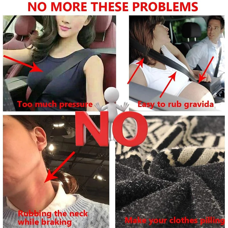 Universal Suede Seat Belt Shoulder Pad – Soft Leather Strap Protector for Car, Truck, and Travel Use - Delicate Leather  