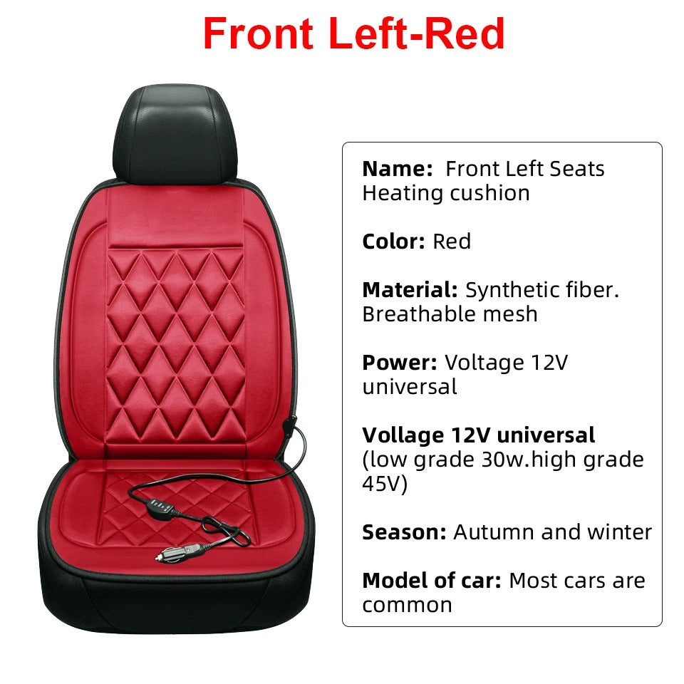 12V Car Power Pad Cover – Cotton Fiber Universal Interior Mat for Winter Use - Delicate Leather  