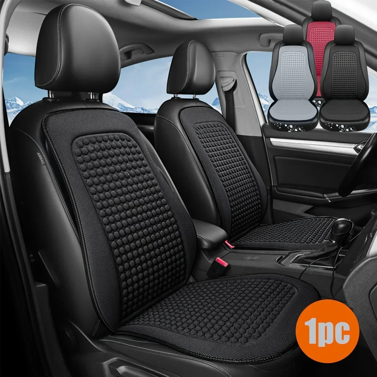 Summer Gel Car Seat Cushion – Breathable Ice Silk Cooling Seat Pad - Delicate Leather