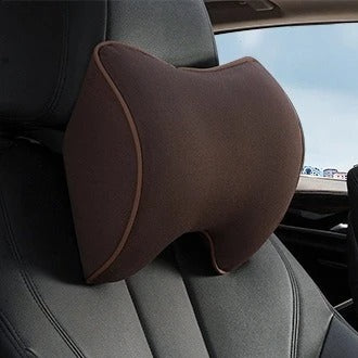 Memory Foam Car Neck & Lumbar Support Cushion – Soft Washable Seat Pillow Set - Delicate Leather