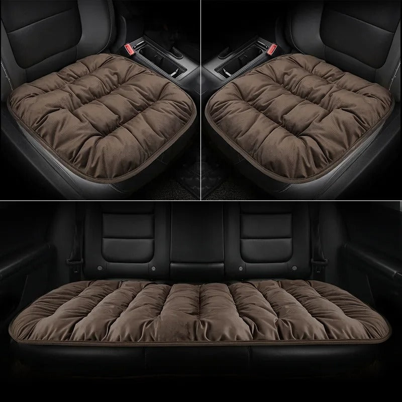 Fluffy Winter Car Seat Cushion – Warm Soft Memory Foam Seat Pad for Car, Office & Home - Delicate Leather