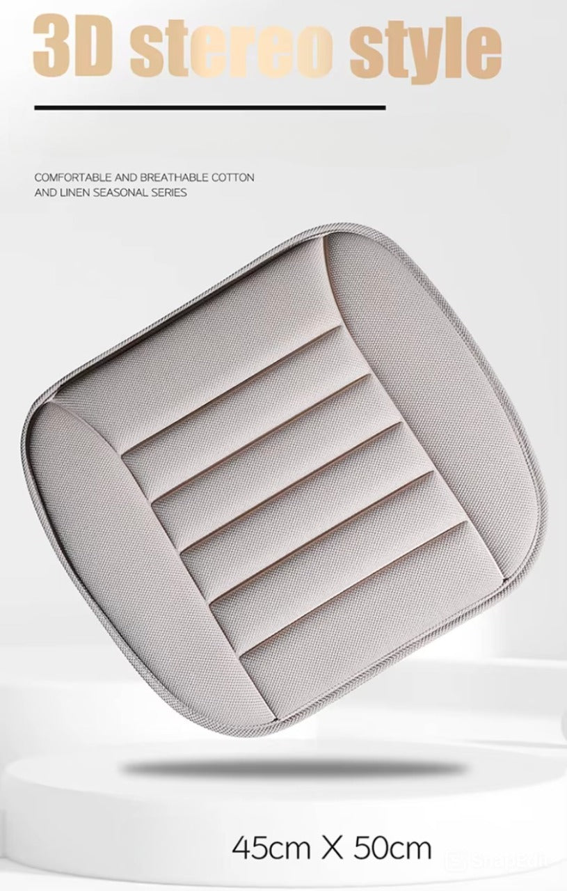 Linen Cotton Car Seat Cushion – Breathable Universal Seat Cover Pad for Vehicle Interiors - Delicate Leather