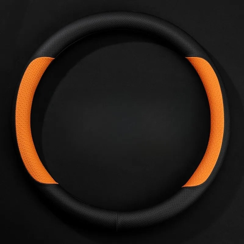 Nappa Leather Steering Wheel Cover – Non-Slip Universal 38 cm