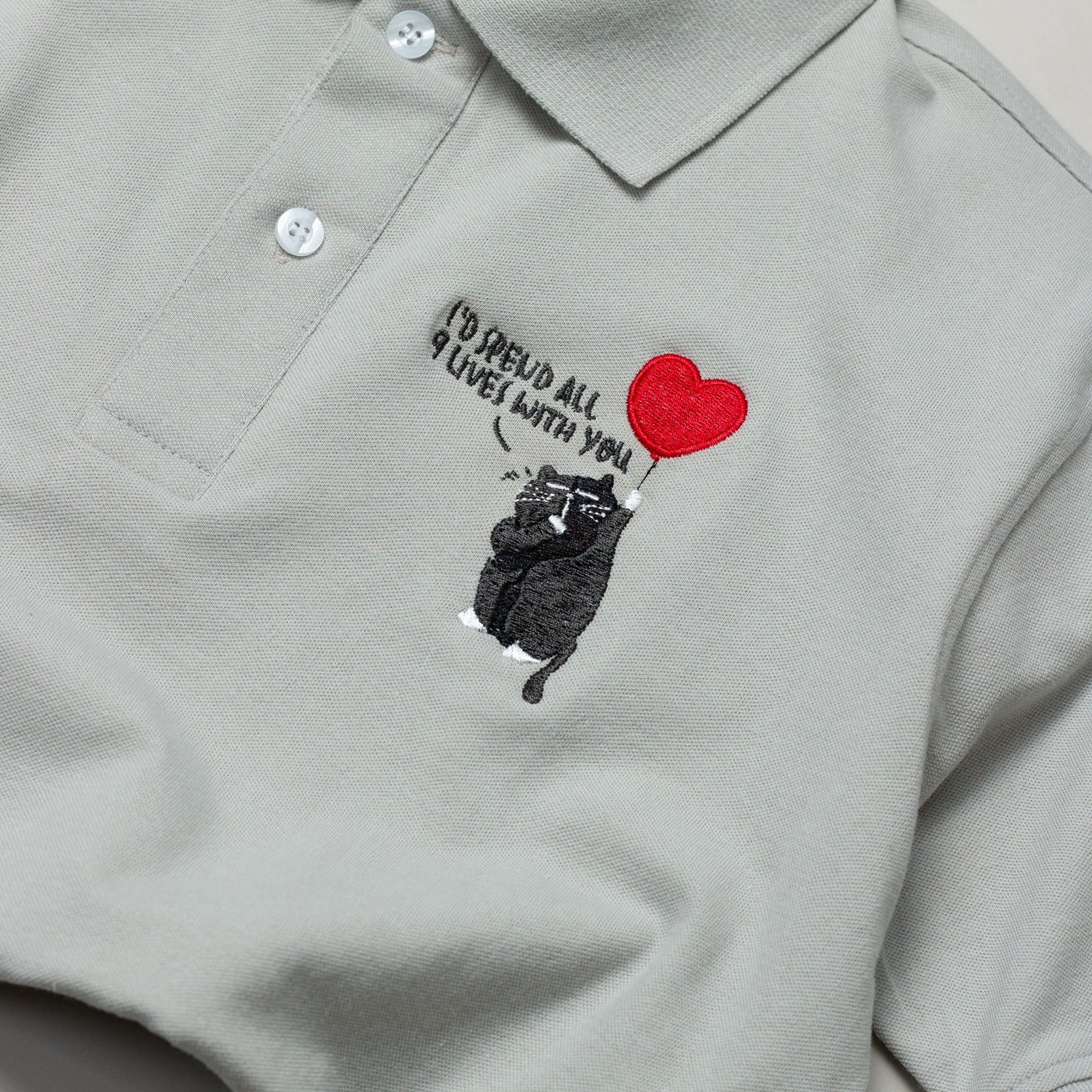 Personalized Embroidered Polo Shirt - "I'd Spend All Lives With You"