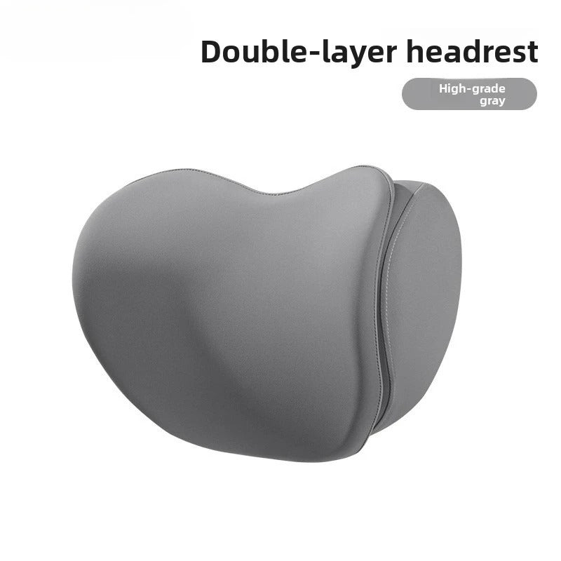 Leather Car Headrest Cushion – Breathable Neck & Lumbar Support Pillow for Vehicle Seats - Delicate Leather