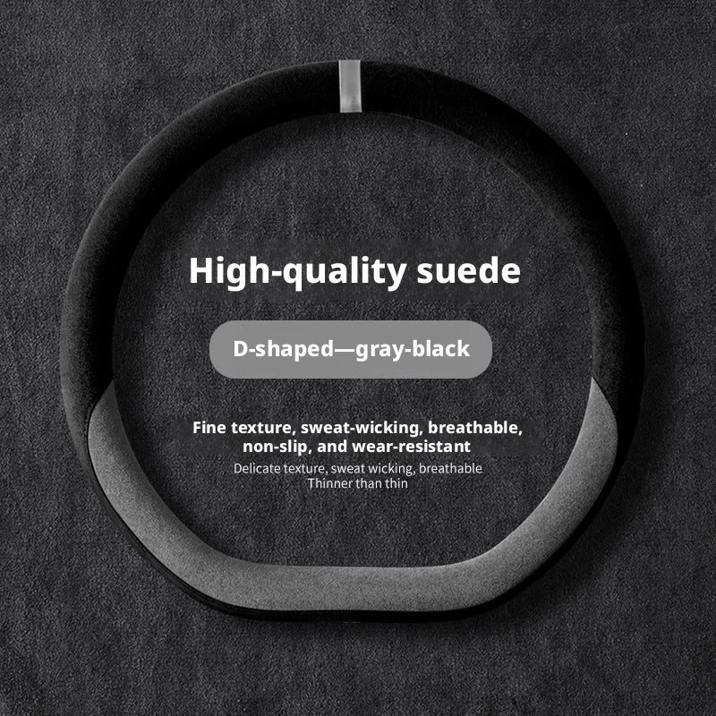 Dual-Color Steering Wheel Cover – Anti-Slip Universal Grip Interior Accessory - Delicate Leather  