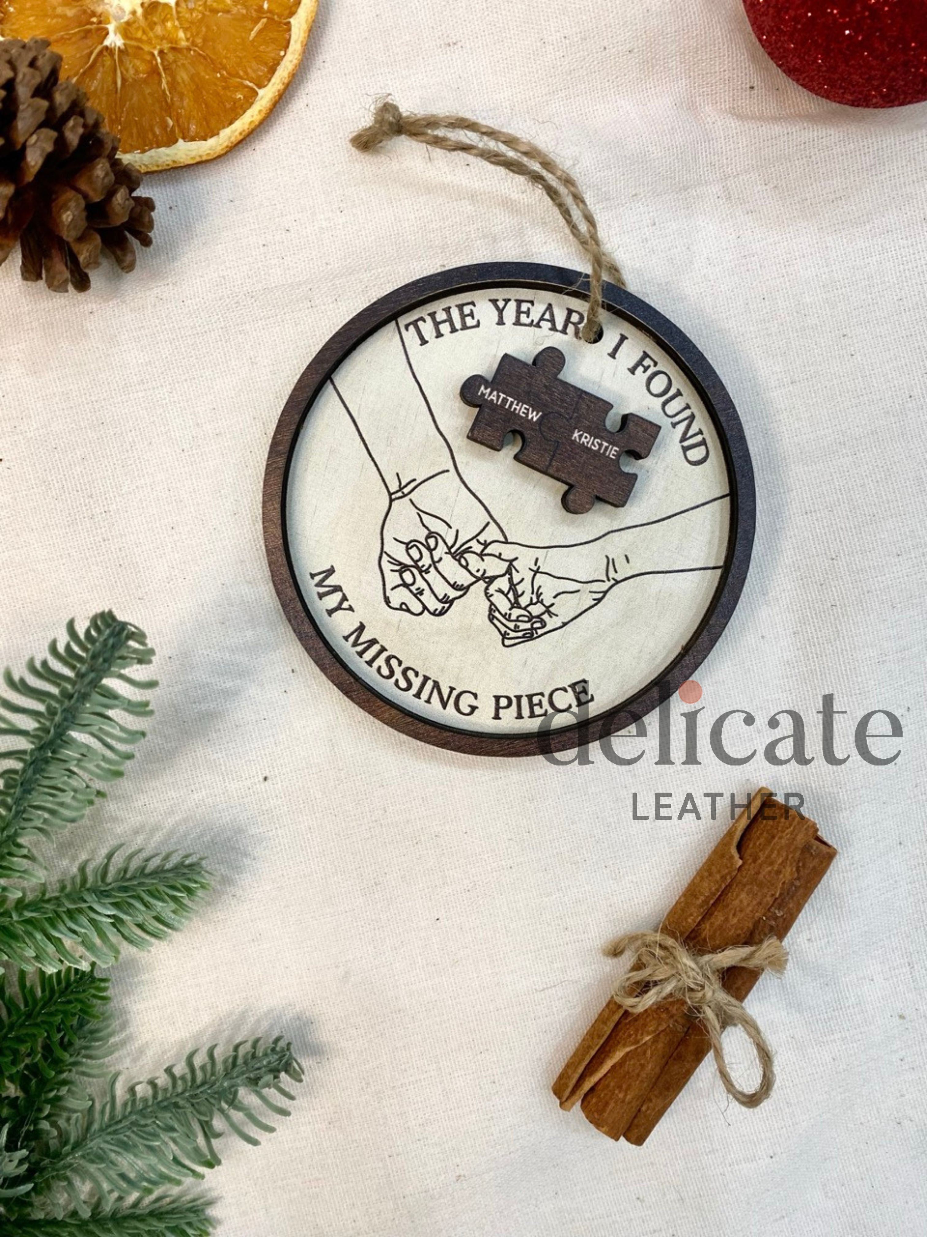 Personalized 2-Layer Couple Christmas Ornament – Crossword Puzzle Ornament, My Missing Piece Gift