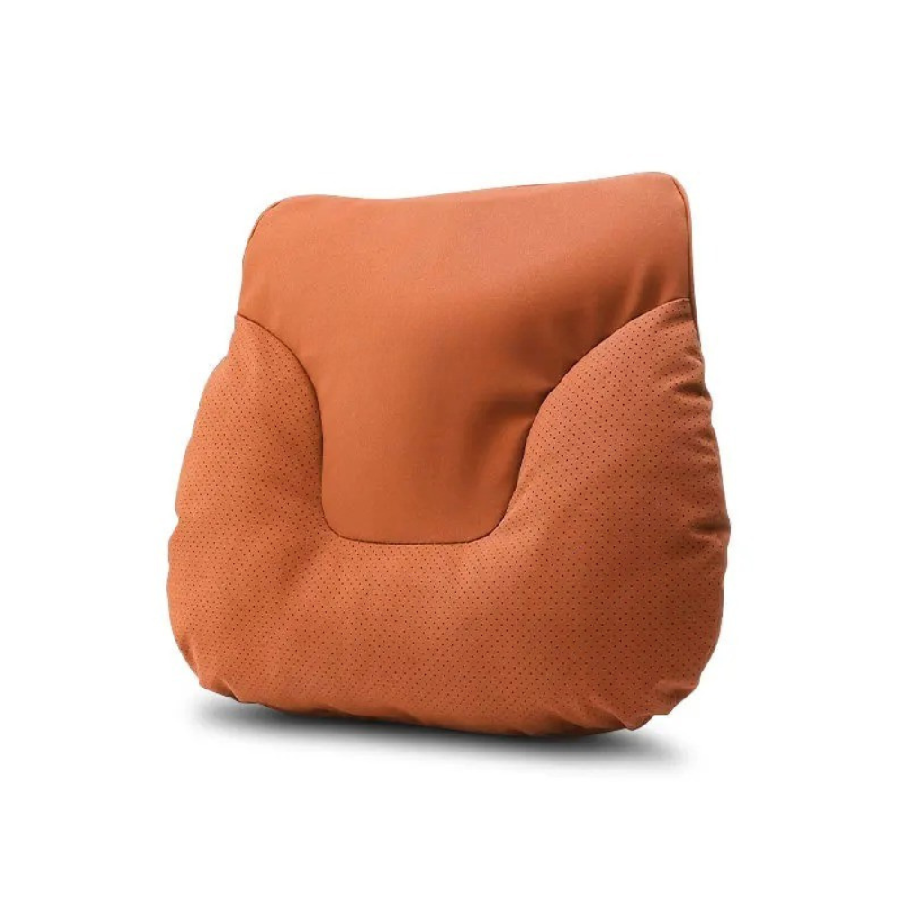 Car Seat Headrest and Lumbar Support Cushion for Car - Delicate Leather  