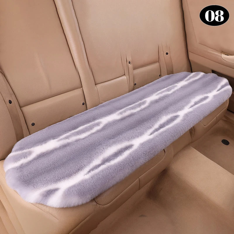 Universal Winter Faux Wool Car Seat Cover – Thickened Warm Plush Cushion, Soft Artificial Fur Interior Accessory