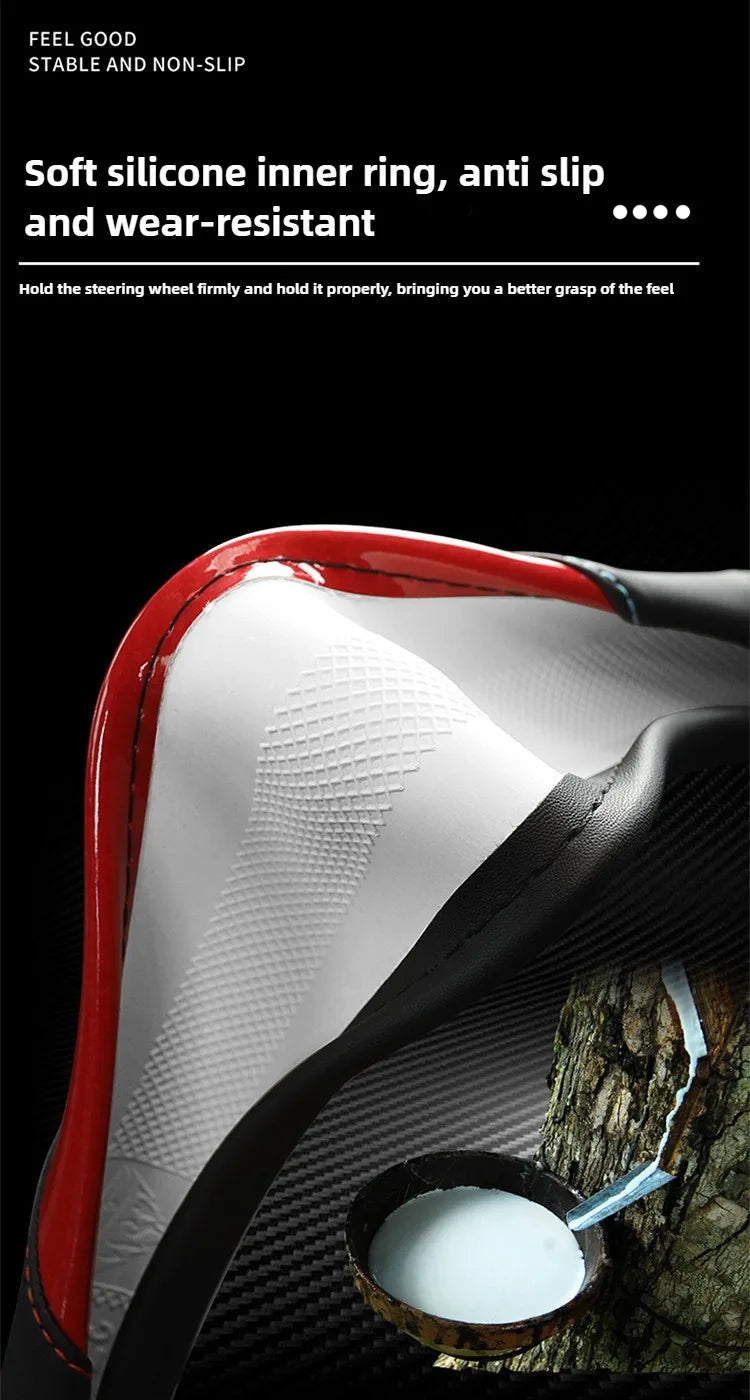 Microfiber Leather Steering Wheel Cover – Anti-Slip Universal O/D Shape Interior Accessory - Delicate Leather  
