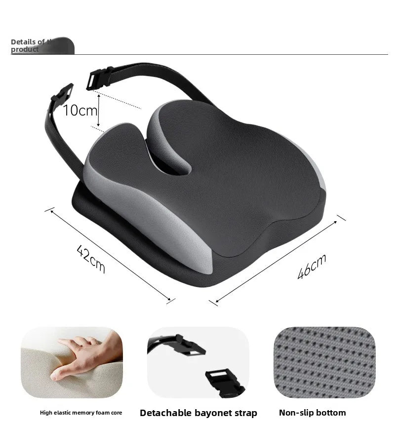 Memory Foam Car Seat Cushion – Breathable Universal Seat Pad for Car & Truck - Delicate Leather  