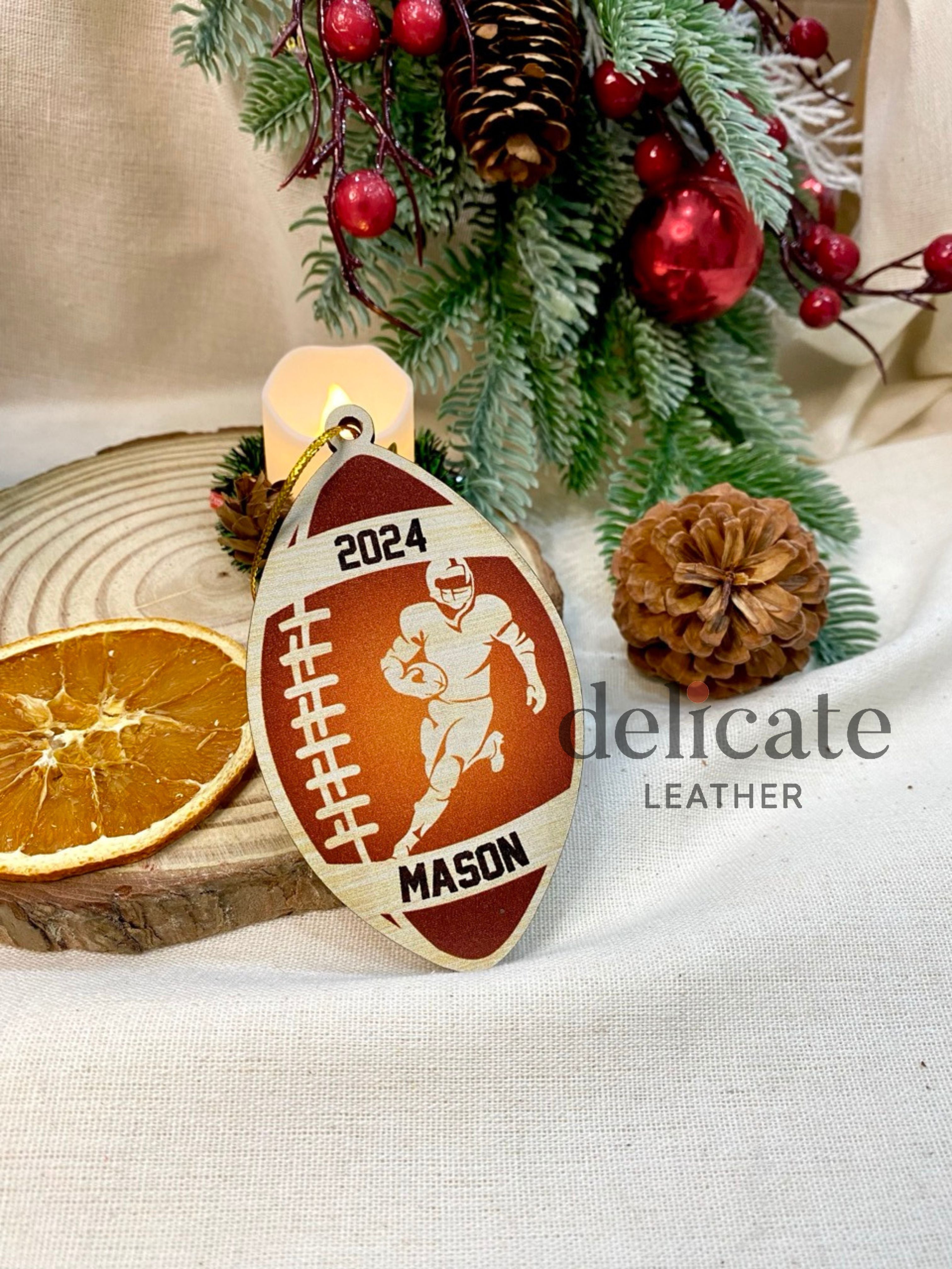 Personalized 2D Football Player Ornament – Unique Custom Keepsake, Ideal Christmas Gift for Boys Who Love Football