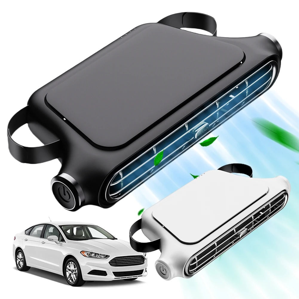 Portable Car Seat Cooling Fan – 3-Speed USB Headrest Fan with Adjustable Airflow, Universal Fit - Delicate Leather  