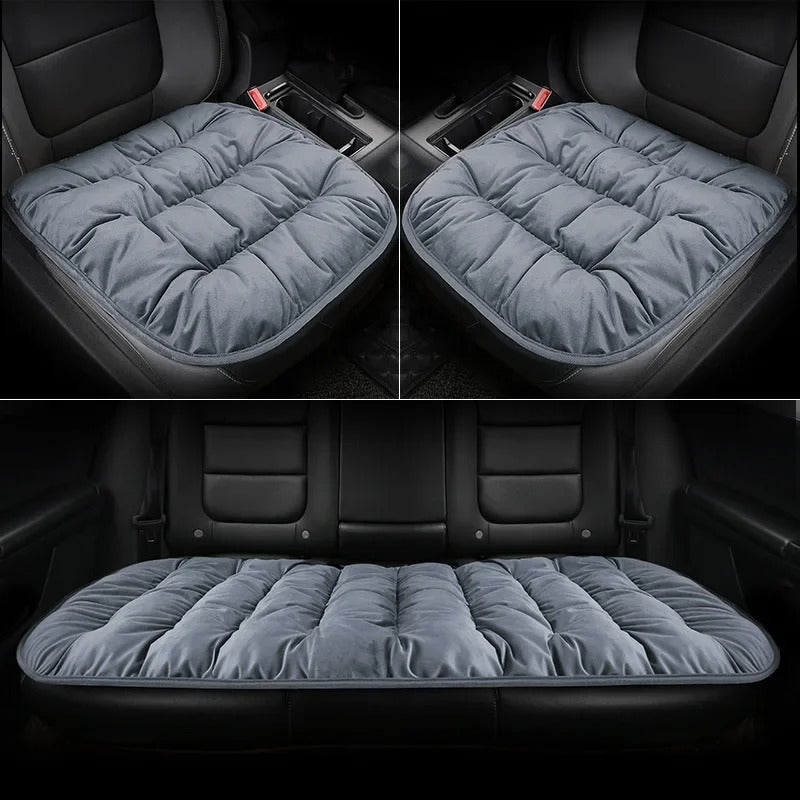 Fluffy Winter Car Seat Cushion – Warm Soft Memory Foam Seat Pad for Car, Office & Home - Delicate Leather