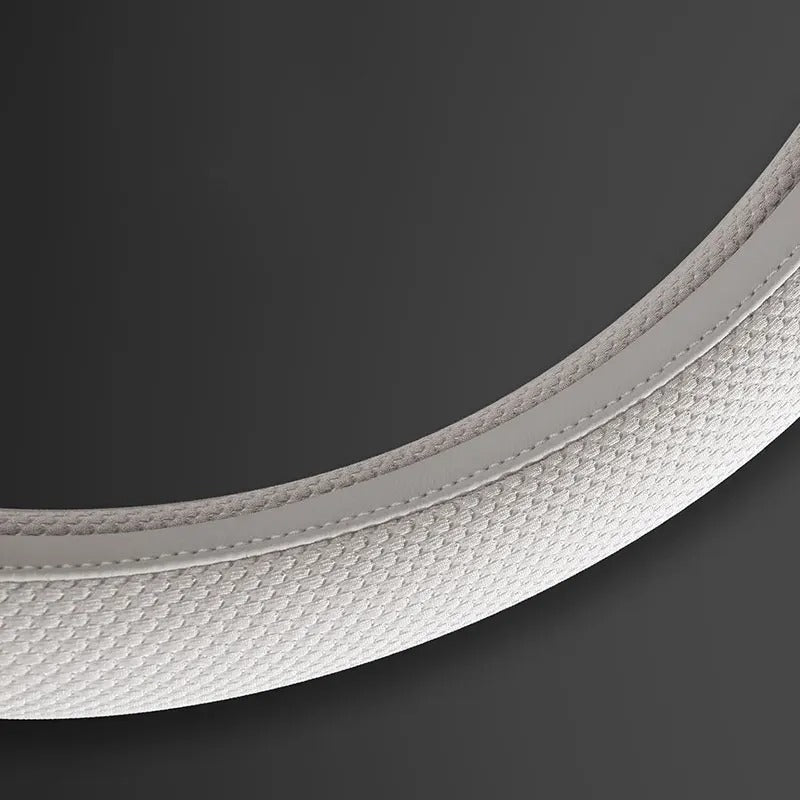 Universal PU Leather & Ice Silk Steering Wheel Cover 38cm – Breathable Anti-Slip O-Type Car Steering Wheel Protector - Delicate Leather