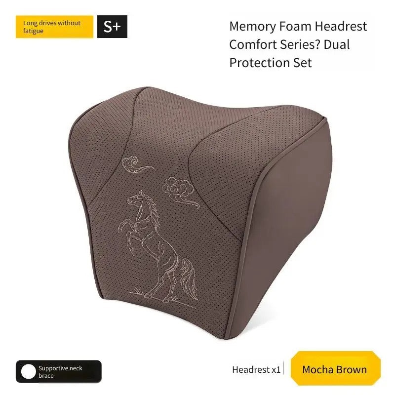 Embroidered Nappa Leather Car Seat Cushion Set – Breathable Seat
