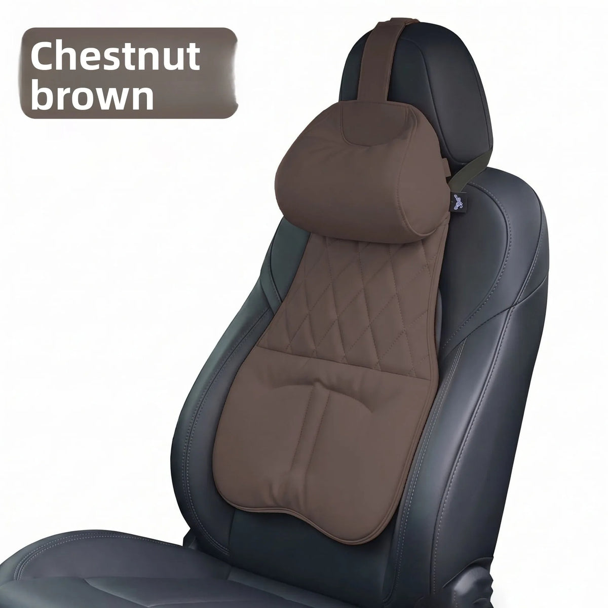 Universal Leather Car Headrest Cushion – Breathable Neck & Lumbar Support Pillow - Delicate Leather