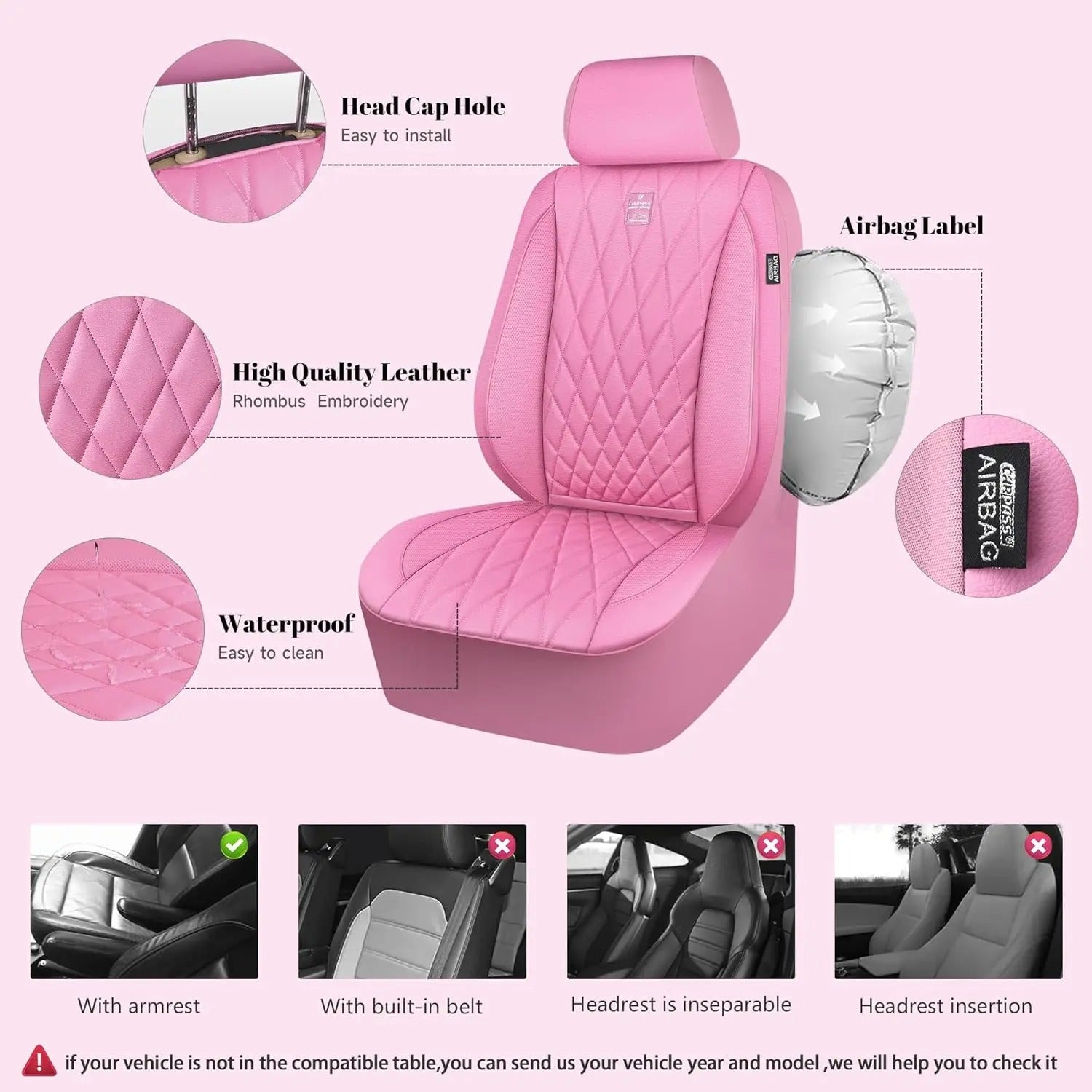 Luxury Leather Seat Covers – Universal Fit for SUVs, Vans, and Trucks - Delicate Leather  