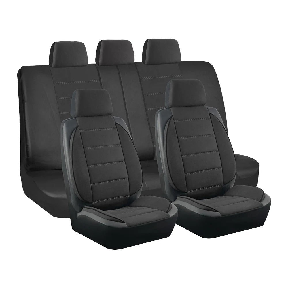 Universal Suede & Leather Car Seat Covers – Waterproof Full Set for Cars, SUVs, Trucks & Vans - Delicate Leather
