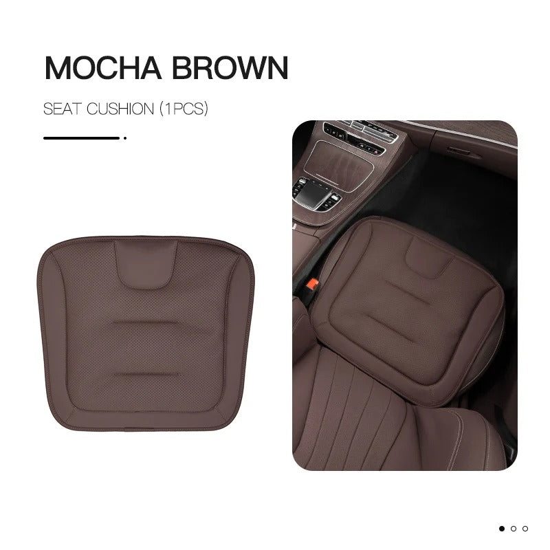 3D Embossed Car Seat Cushion – Universal Nappa-Style Leather Seat Protector for All Seasons - Delicate Leather  