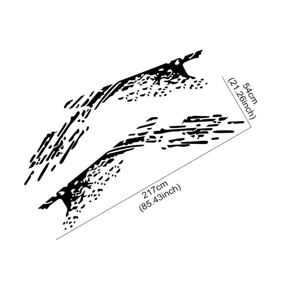 Pickup Truck Side Bed Mud Splash Decal Kit – PVC Vinyl Exterior Stickers - Delicate Leather