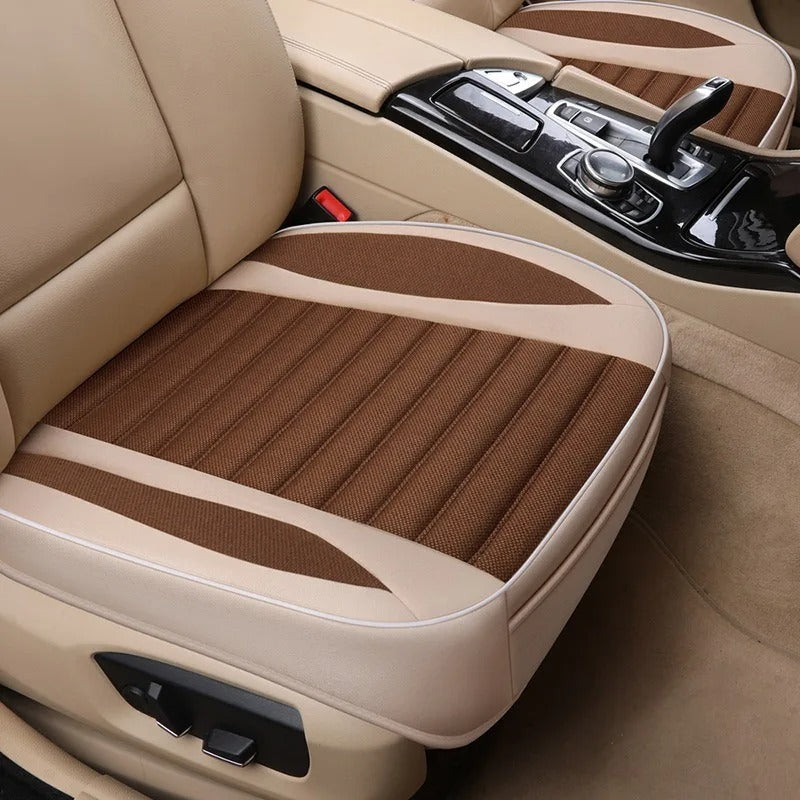 Flax Car Seat Cushion – Breathable Universal Seat Cover for Cars & SUVs - Delicate Leather  