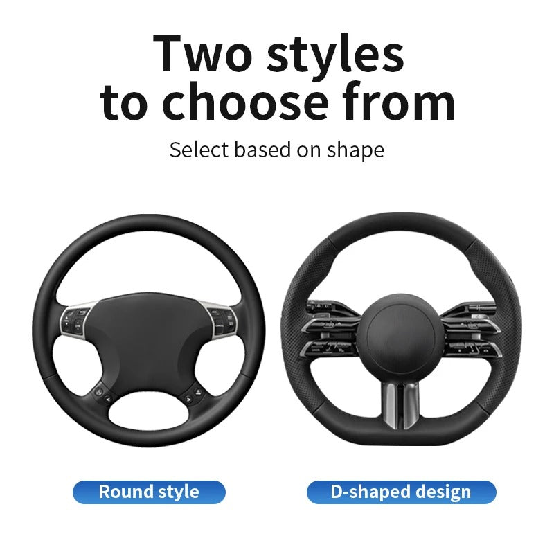 Premium Steering Wheel Cover – Easy Installation, Anti-Slip Universal 38cm Fit - Delicate Leather