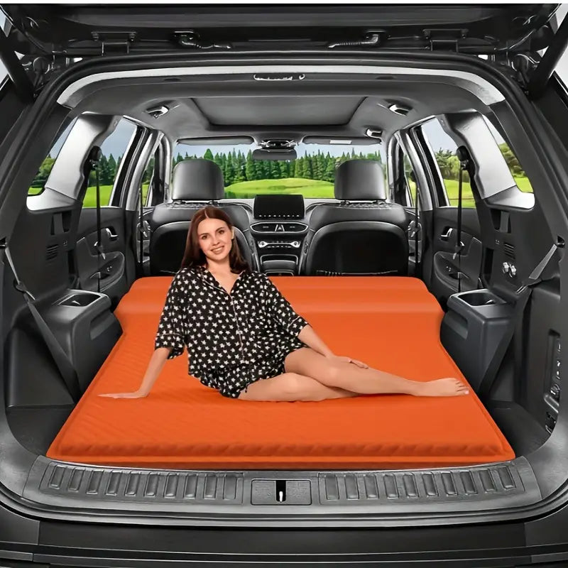 Self-Inflating Memory Foam Car Mattress for SUV – Travel Camping Sleeping Pad with Storage Bag, Ideal for Road Trips and Outdoor Adventures