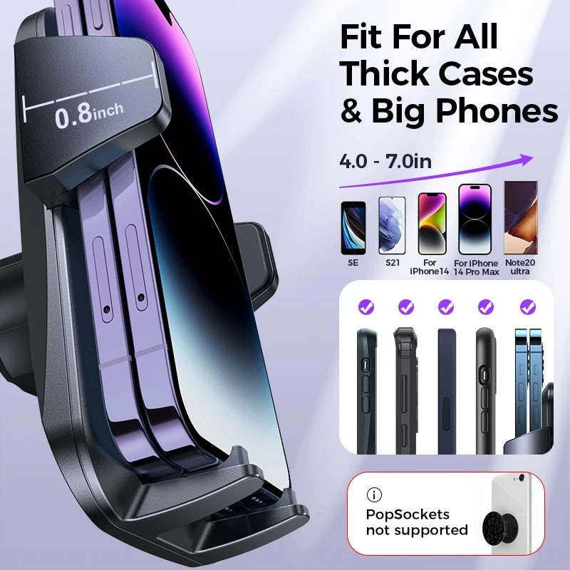 Upgraded Car Phone Holder, Big Phone and Thick Cases Friendly, Hands-Free Air Vent Car Mount