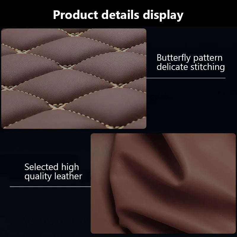 Universal PU Leather Car Floor Mats – Waterproof All-Weather 4-Piece Floor Mat Set for 5-Seat Vehicles - Delicate Leather