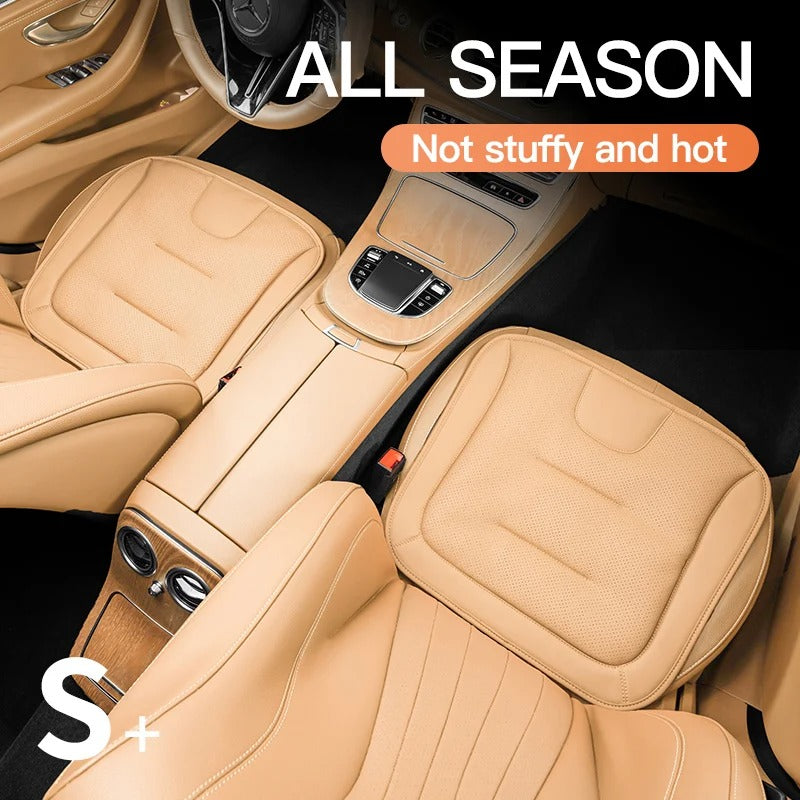 3D Embossed Car Seat Cushion – Universal Nappa-Style Leather Seat Protector for All Seasons - Delicate Leather  