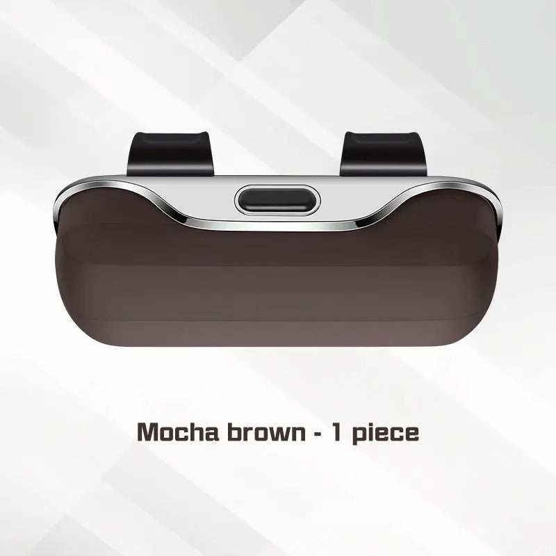 Universal Car Sun Visor Glasses Holder – ABS Sunglasses Storage Box with Soft Lining - Delicate Leather  
