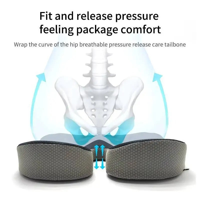 Ergonomic Memory Foam Seat Cushion – Breathable Non-Slip Chair & Car Seat Cushion - Delicate Leather