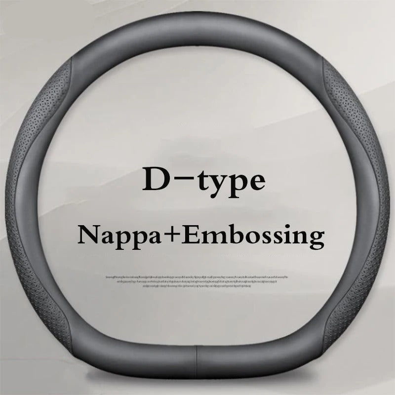 Car Steering Wheel Cover, Premium Anti-Slip Steering Wheel Cover – Carbon Fiber Leather, Interior Modification for All Car Accessories - Delicate Leather