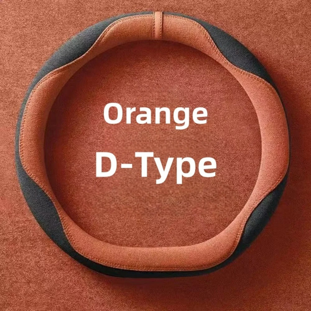 Universal Suede Leather Steering Wheel Cover 37-38cm – Breathable Non-Slip Car Steering Wheel Protector - Delicate Leather