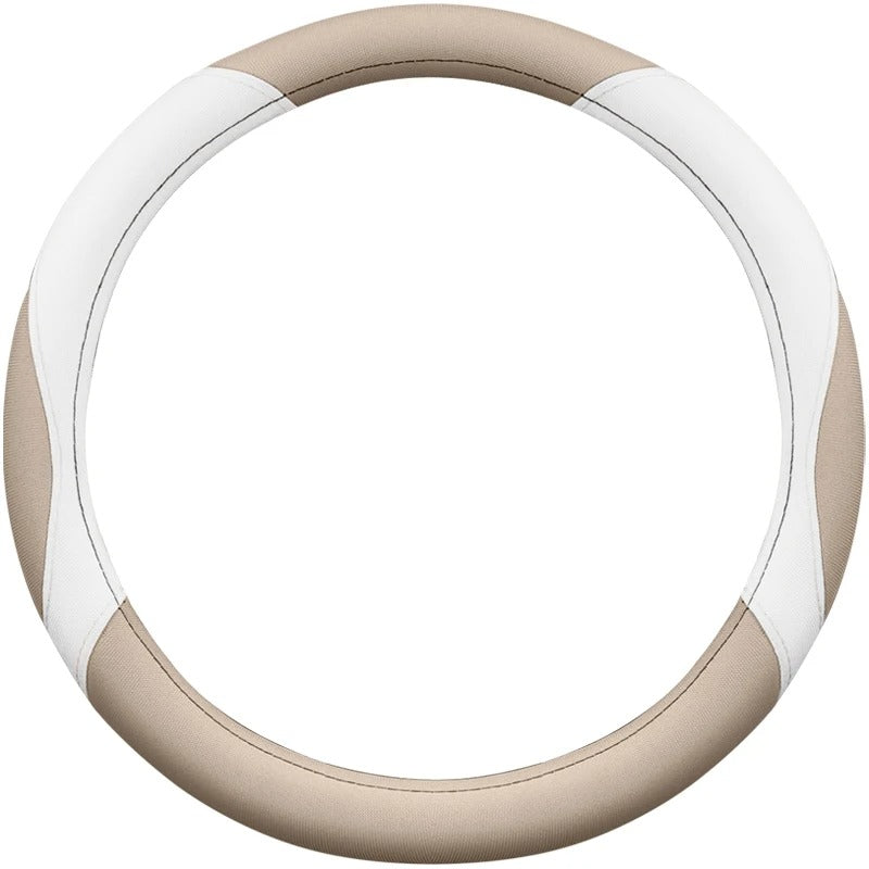 Full Linen Steering Wheel Cover – Universal O-Type Breathable Non-Slip All-Season Grip - Delicate Leather