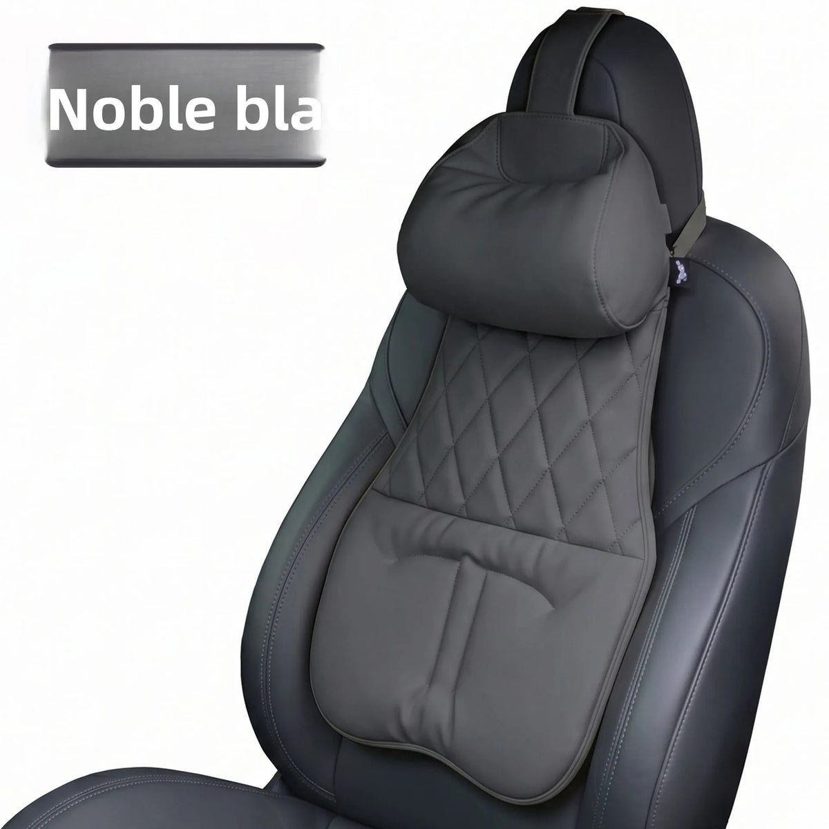 Universal Leather Car Headrest Cushion – Breathable Neck & Lumbar Support Pillow - Delicate Leather