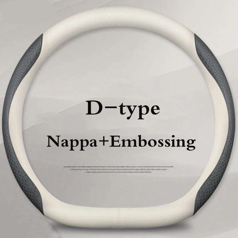 Car Steering Wheel Cover, Premium Anti-Slip Steering Wheel Cover – Carbon Fiber Leather, Interior Modification for All Car Accessories - Delicate Leather
