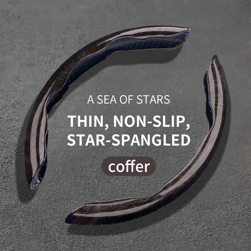 Starry Sky 38cm Steering Wheel Cover – Universal Breathable Non-Slip Ultra-Thin Car Steering Wheel Protector - Delicate Leather